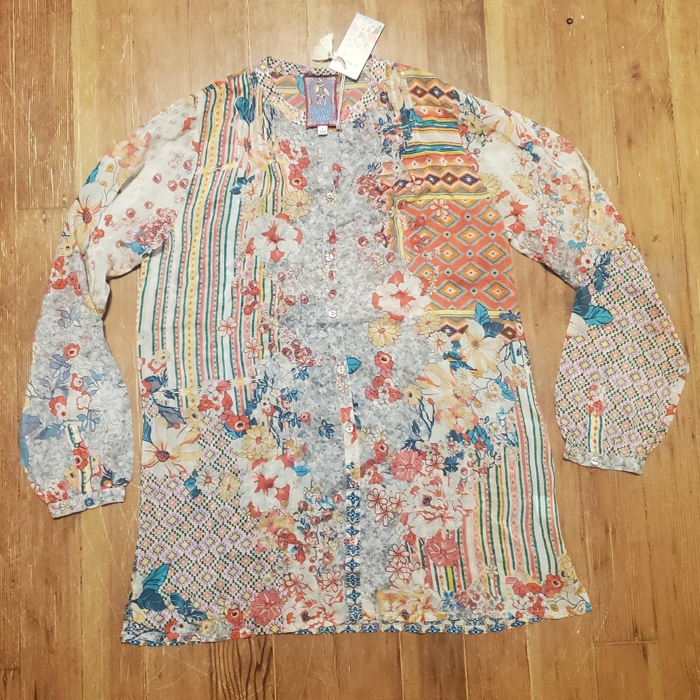 NWT Johnny Was Ludi Blair Tunic Blouse Size Small